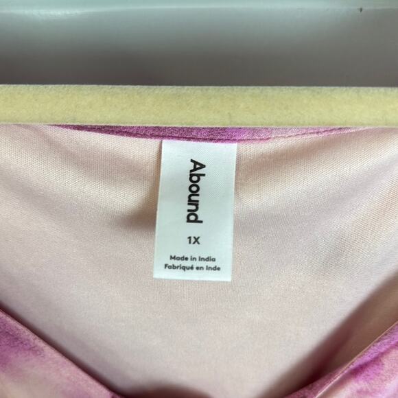 Abound Pink Flutter Sleeve v- Neck Tie Neck Sundress - Picture 2 of 8